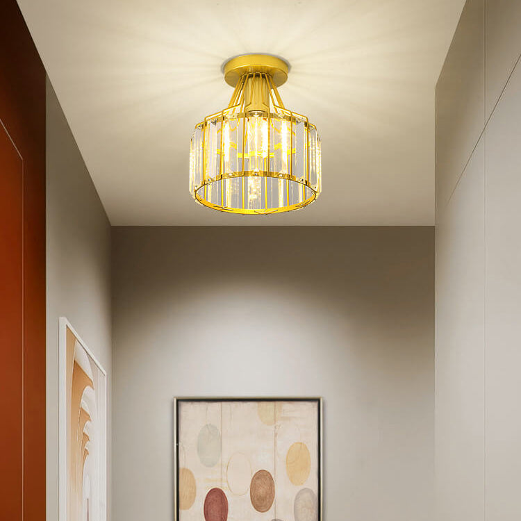 Frendorf | LustraVive Kristall-Deckenleuchte | Modernes Kuppeldesign | 1-Licht Semi-Flush Mount | Zeitlose Eleganz für Ihr Zuhause