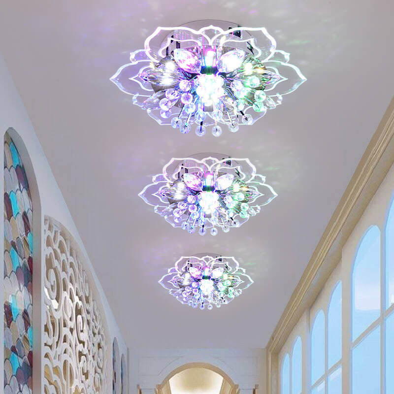 Frendorf | GlowPetal LED Kristall Deckenleuchte | Blumenförmig | Modernes Design | Energiesparend | Dekorative Beleuchtung