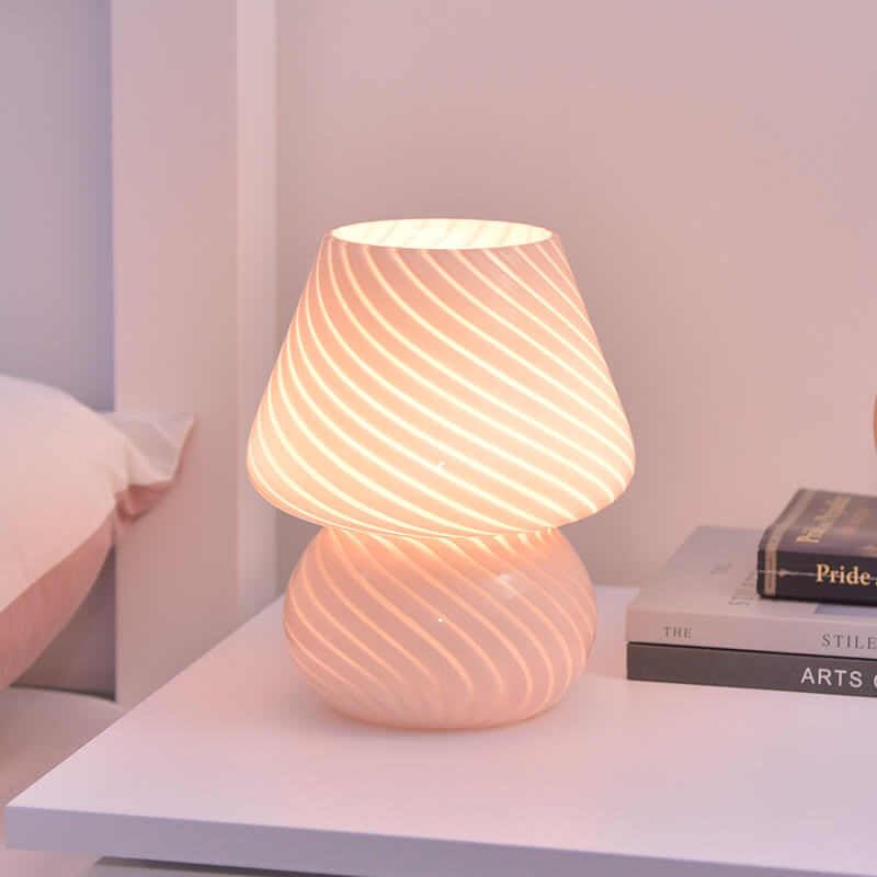 Kreative Glas-Pilz 1-Licht LED Nachtlicht Tischlampe