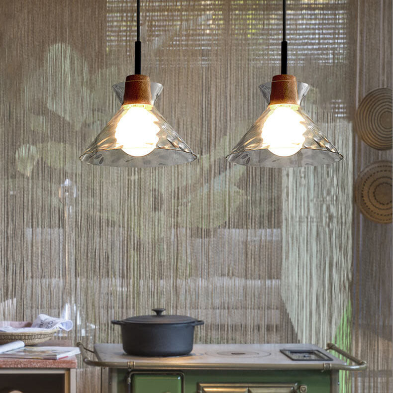 Frendorf | LumaCrystal Nordic Pendelleuchte | Klar geriffeltes Glas | 1-Licht | Skandinavisches Design | Deko für Zuhause