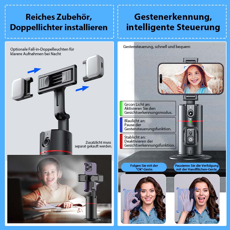 Frendorf | Auto-Gesichtserkennungs-Stativ mit Fernbedienung
