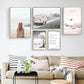 Pink Seascape Bus Healing Girl - Leinwand Wandkunst Malerei
