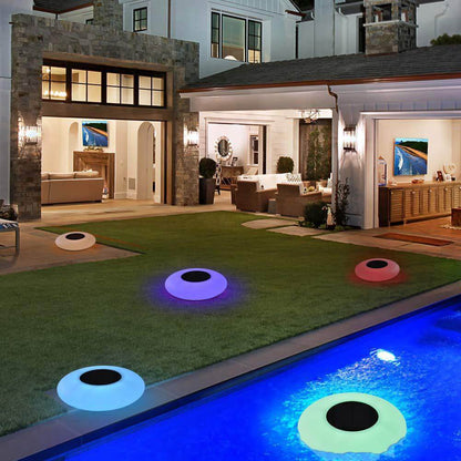 Solar Runde Poollicht LED Aufblasbar Außen Wasserdicht Schwimmendes Licht
