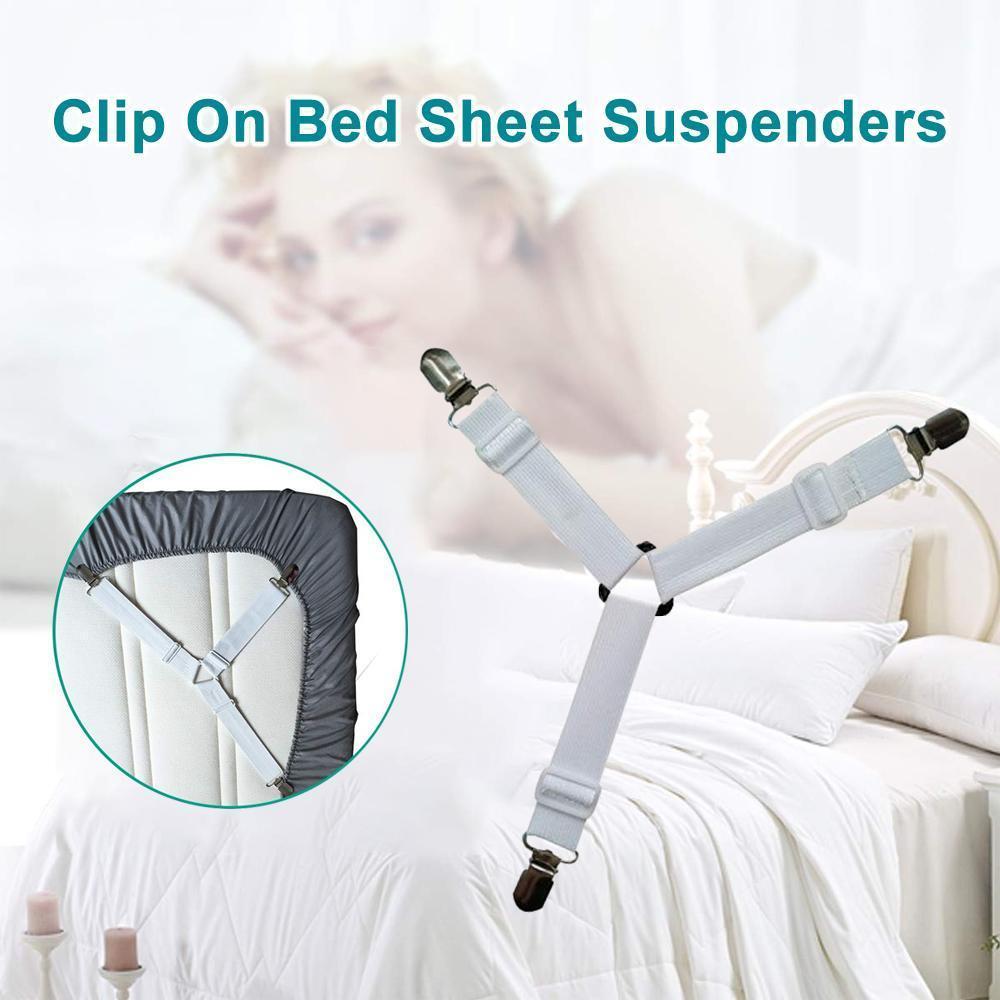 Frendorf | Bettlakenspanner, 8er-Pack verstellbare dreieckige elastische Bandriemen