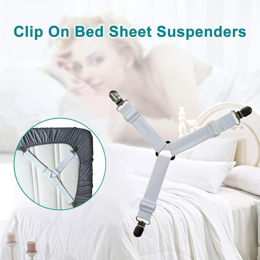 Frendorf | Bettlakenspanner, 8er-Pack verstellbare dreieckige elastische Bandriemen