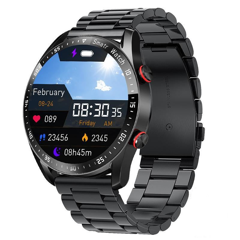 Frendorf | Intelligente Uhr mit rundem Ziffernblatt und Herzfrequenz Schlaf und Fitness Tracking Anzeige