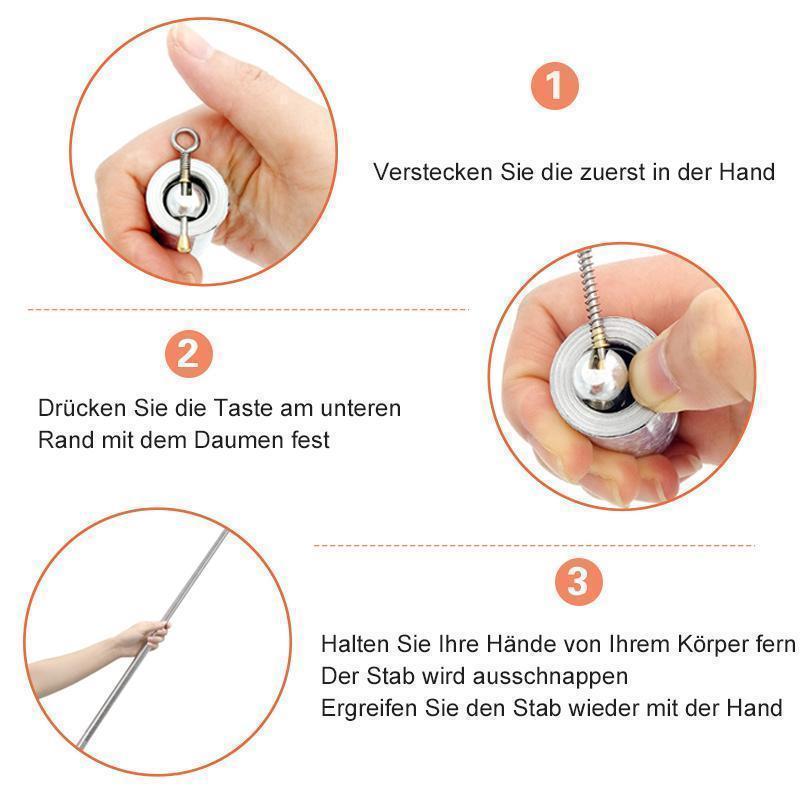 Frendorf | Tragbarer Metall Stab für Selbstverteidigung und Zauberkunst