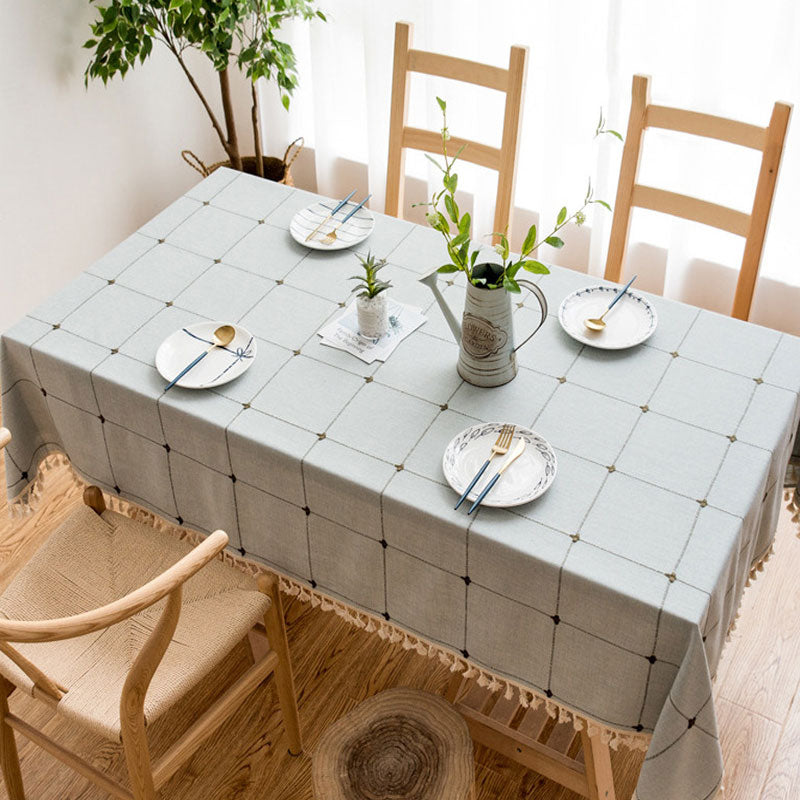 Wasserdicht Ölbeständig Rechteckige Tischdecke Baumwolle Leinen Faltenresistente Tischdecke für Küche Esszimmer Buffet Party