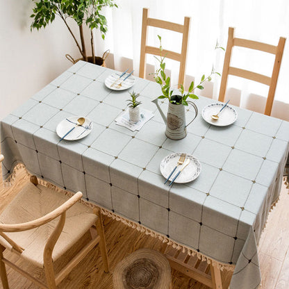 Wasserdicht Ölbeständig Rechteckige Tischdecke Baumwolle Leinen Faltenresistente Tischdecke für Küche Esszimmer Buffet Party
