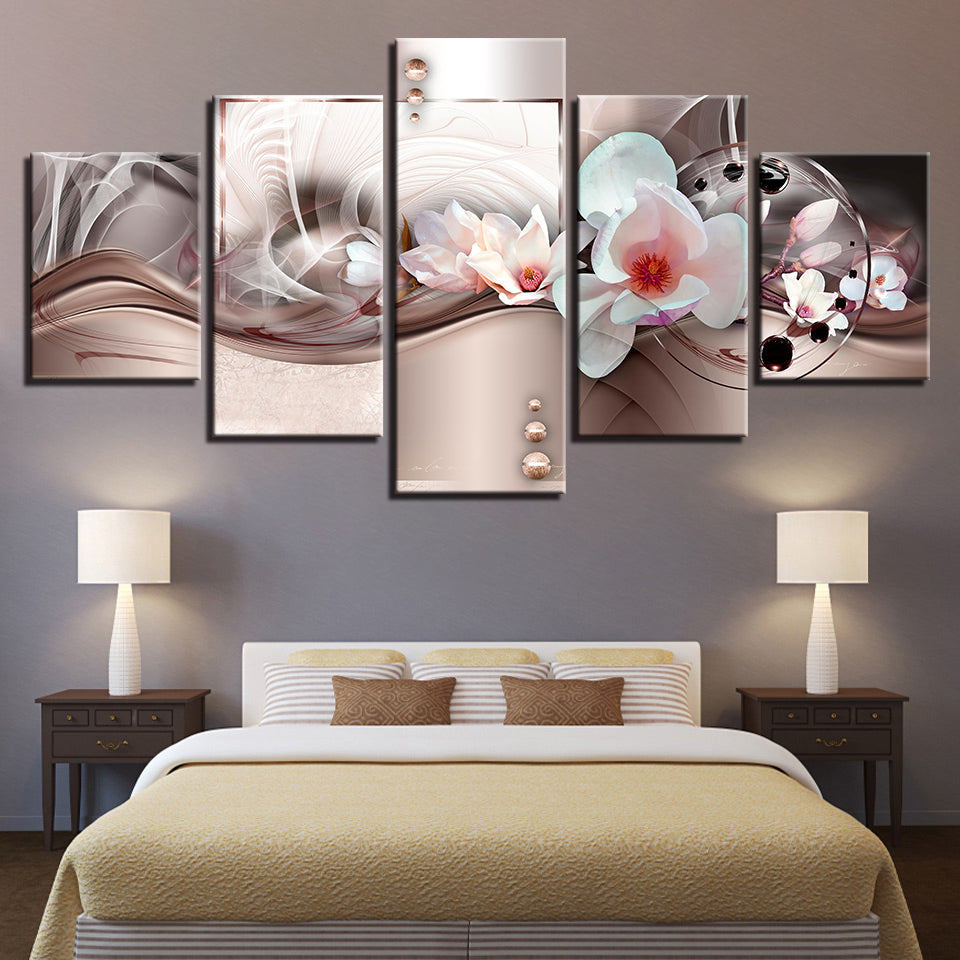 Pink Flower Vortex 5 Stück - Leinwand Wandkunst Malerei