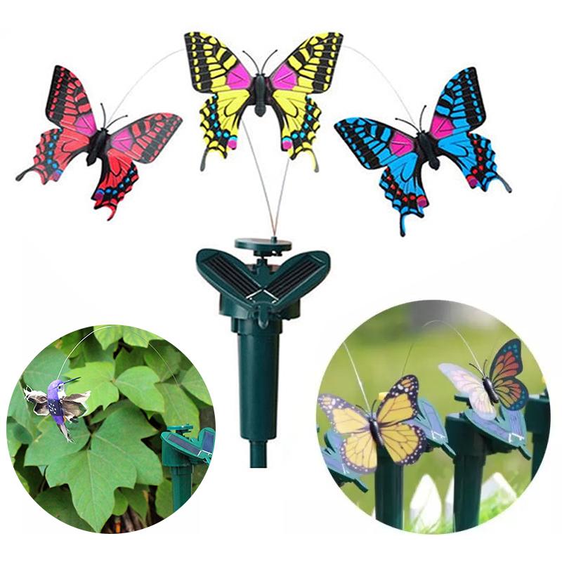 Solarbetriebener tanzender Kolibri und Schmetterling