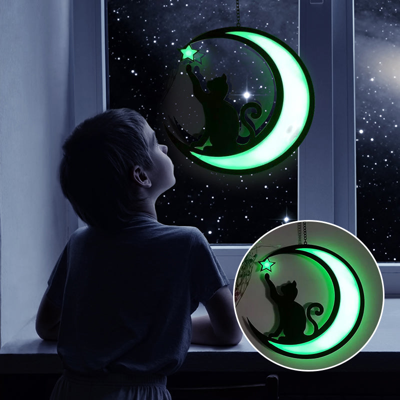 Frendorf | MysticPaws Katze & Halbmondenlampe – Magisches Stimmungslicht für eine Gemütliche Einrichtung