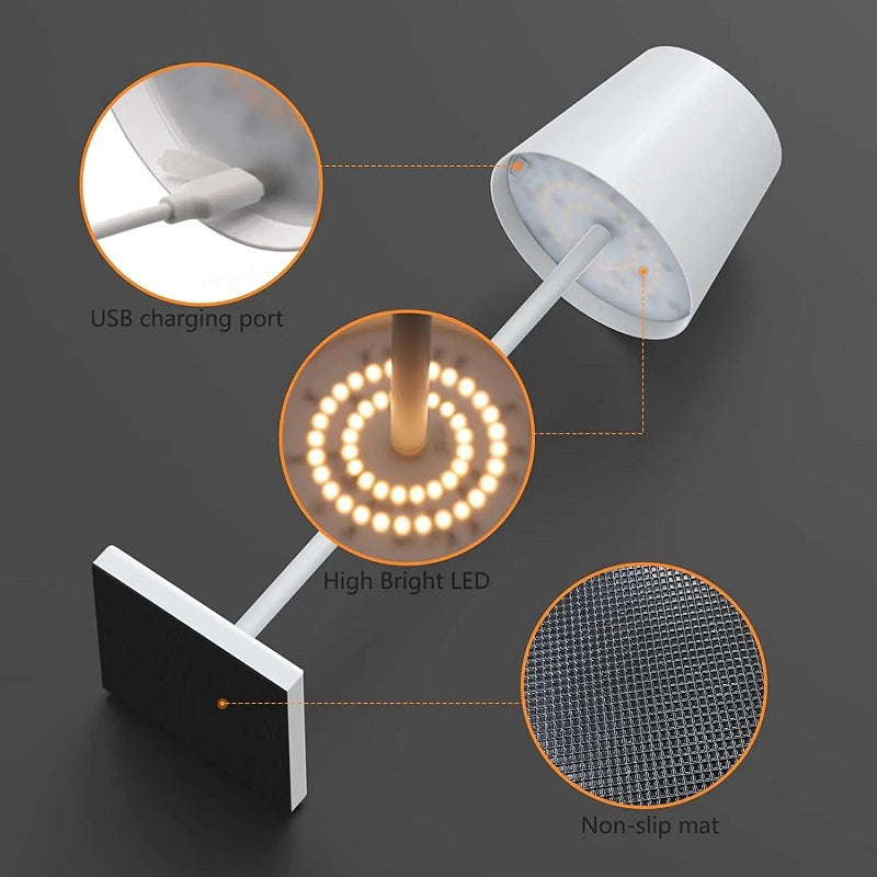 Frendorf | Moderne wiederaufladbare LED kabellose Tischlampe
