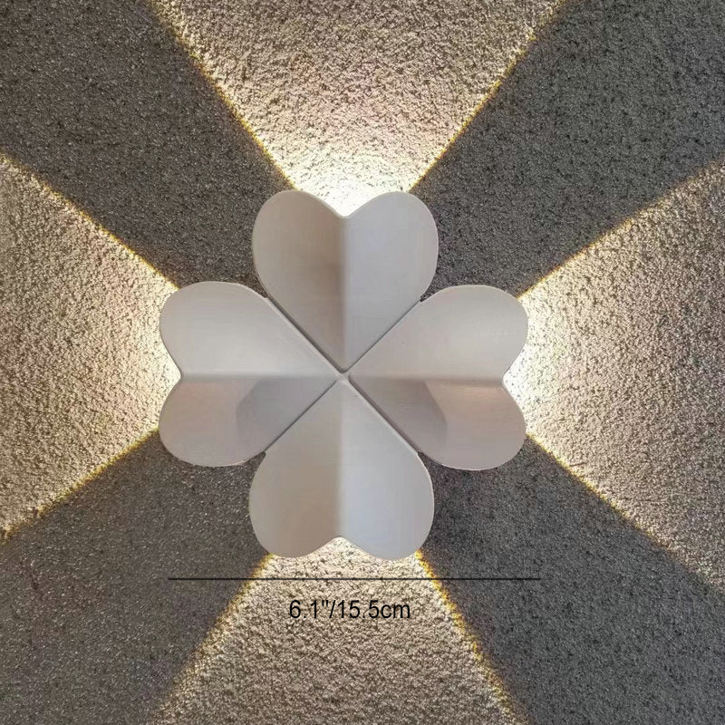 Frendorf | Clovara LED Wandleuchte | Nordic Design | Wasserdicht | Vierblättriges Kleeblatt Aluminium Außenleuchte