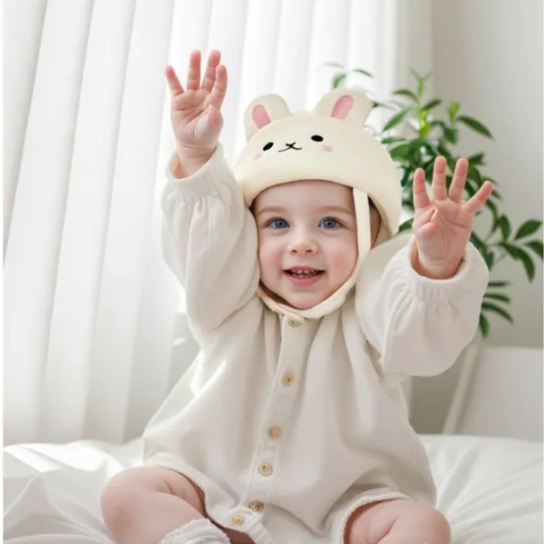 Frendorf | Baby Schutzhelm mit Tiermotiv – Weicher Kopfschutz für Kleinkinder