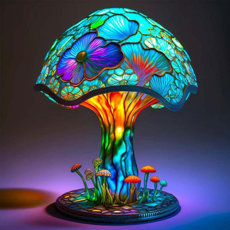 Frendorf | Buntglas-Pflanzen-Serie Tischlampe