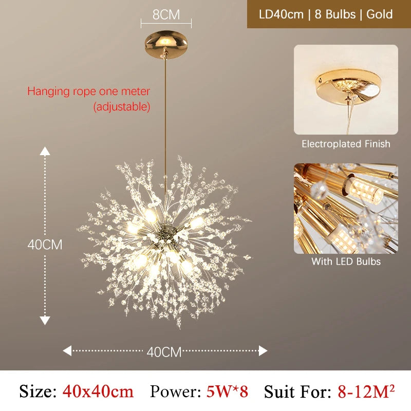 Frendorf | CrystalElegance Luxus-Kronleuchter aus Kristallglas | Premium Deckenleuchte | Glamour für Wohnzimmer, Esszimmer und mehr