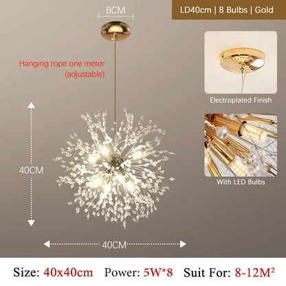 Frendorf | CrystalElegance Luxus-Kronleuchter aus Kristallglas | Premium Deckenleuchte | Glamour für Wohnzimmer, Esszimmer und mehr