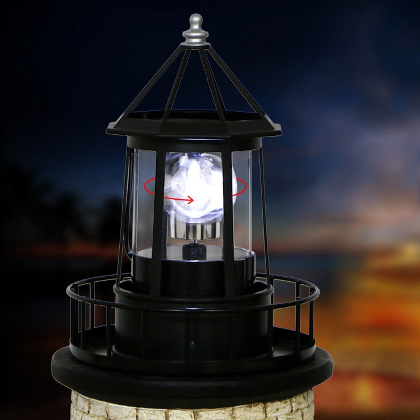 Frendorf | SolarSpin LED Gartenleuchte | Rotierender Turm | Solarbetrieben | Deko & Landschaftsbeleuchtung