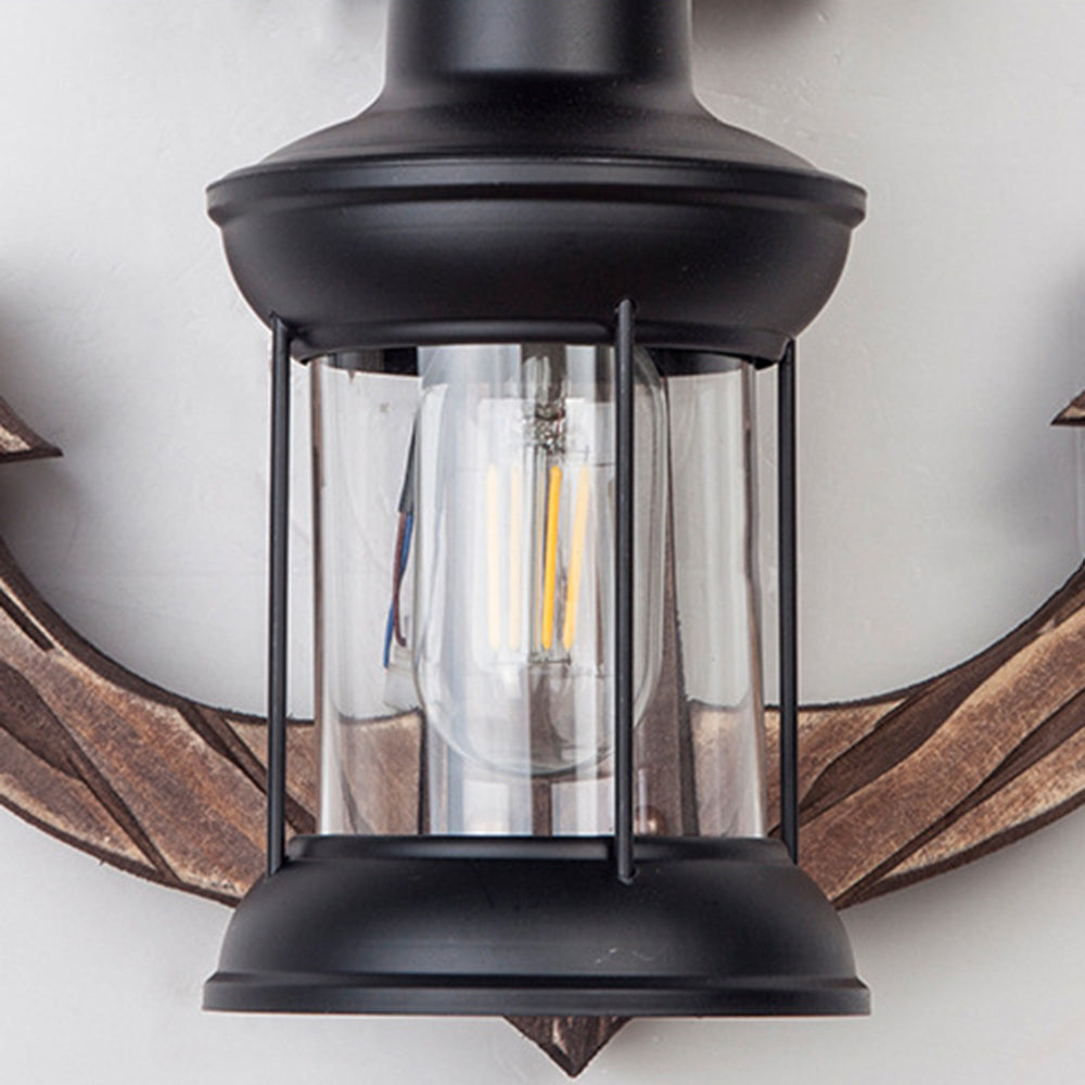 Vintage Anker LED Wandleuchte - Industrie Metall & Holz für Esszimmer/Wohnzimmer