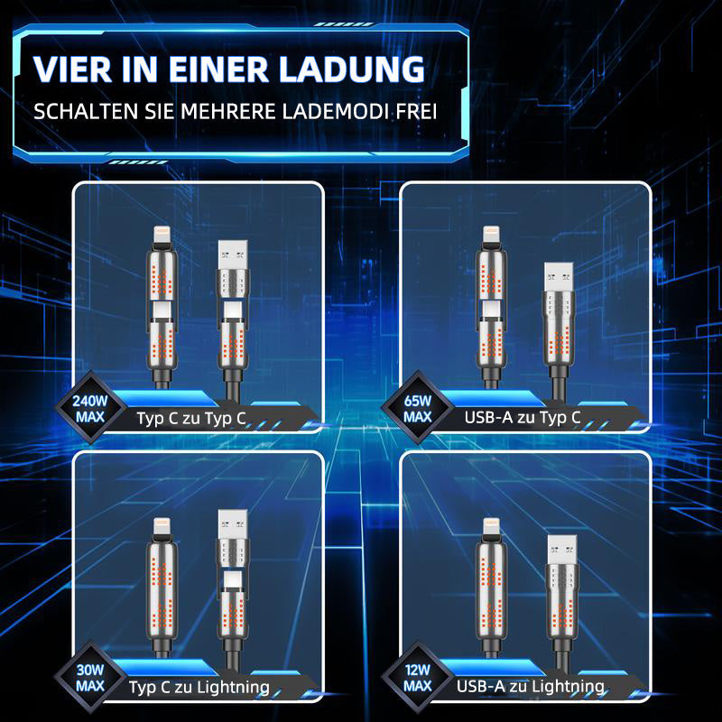 Frendorf | 240W 4-in-1 USB-C Schnellladekabel