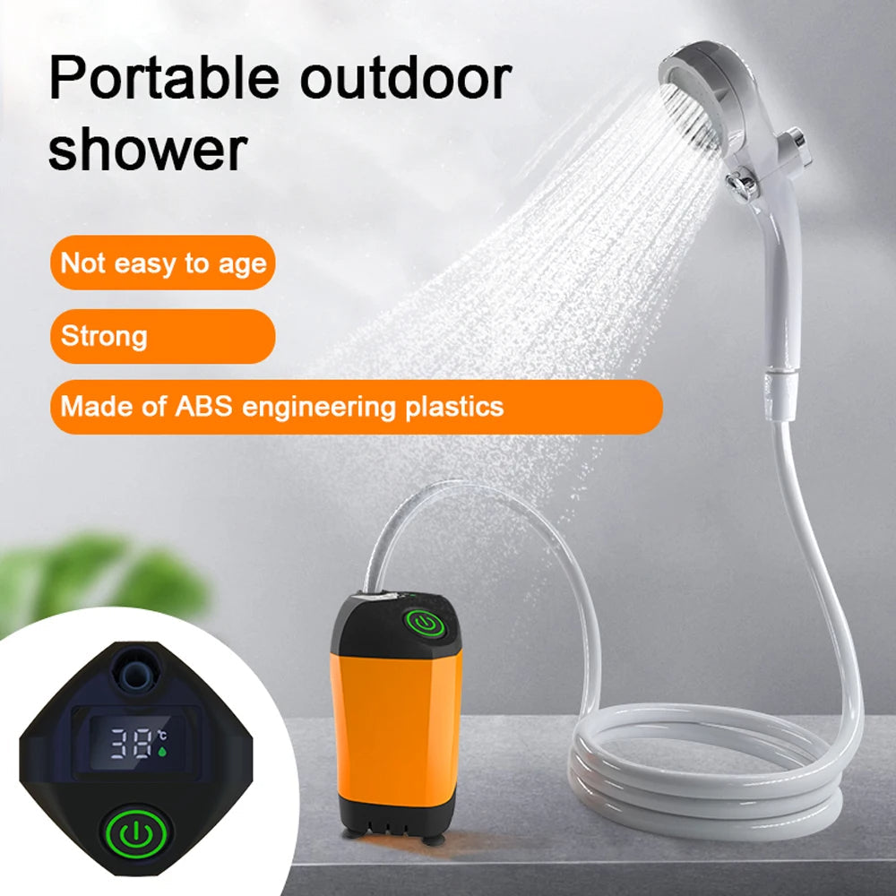 Frendorf | Tragbare elektrische Dusche für Outdoor-Camping mit Temperaturanzeige