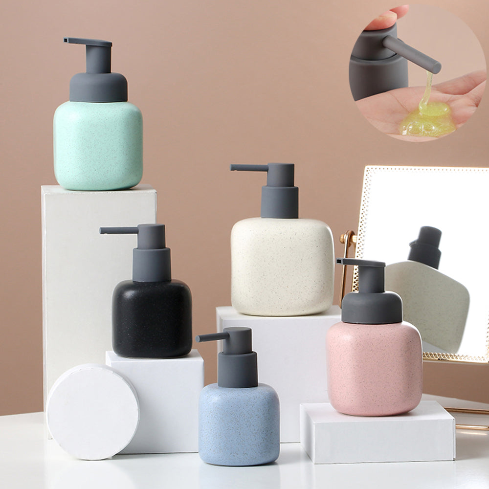 Keramischer Seifenspender, Flüssigkeitsbadflasche, simples Design, nachfüllbare wiederverwendbare Lotionpumpe für Badezimmer Küche