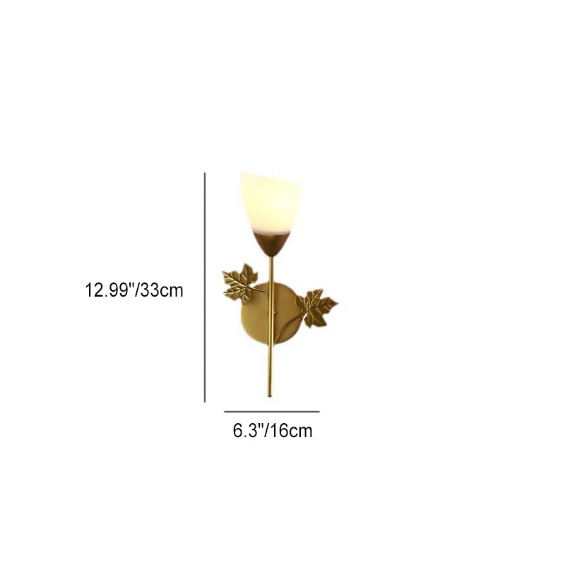 Zeitgenössische skandinavische Blumen Eisen Glas 1/2 Licht Wandlampe für Wohnzimmer