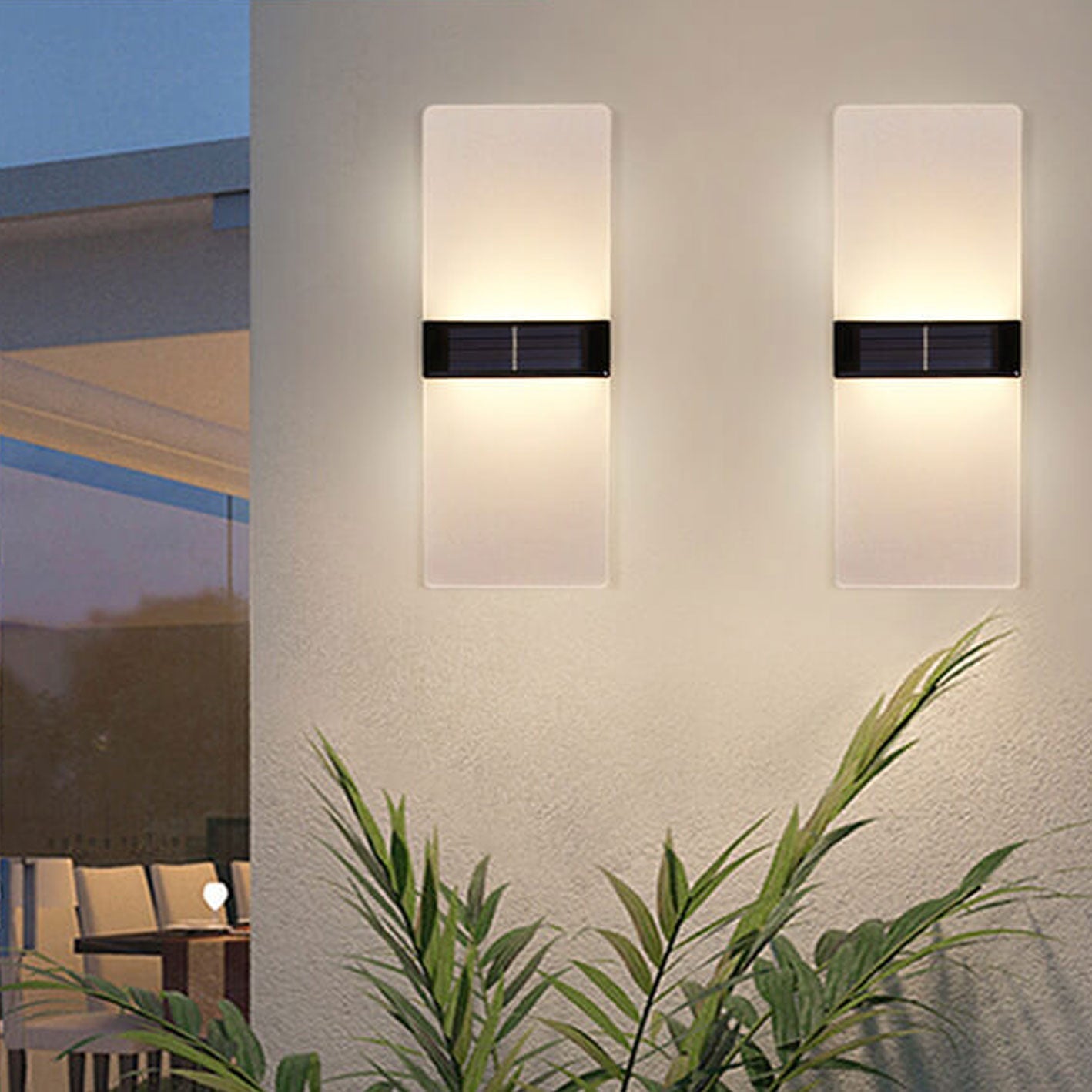 Frendorf | LumaZen Solar LED-Wandlampe | Wetterfest | Solarbetriebene Außenbeleuchtung | Garten- & Terrassen-Deko