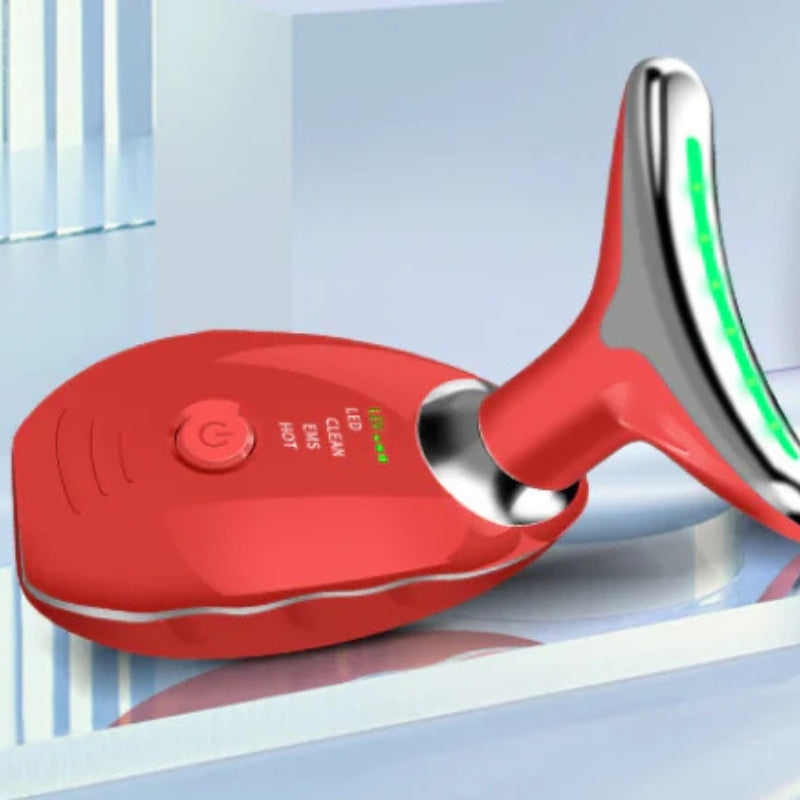 Frendorf | GlowLift – Anti-Falten Gesichtsstraffungs-Massagegerät mit LED-Lichttherapie für Gesicht und Hals