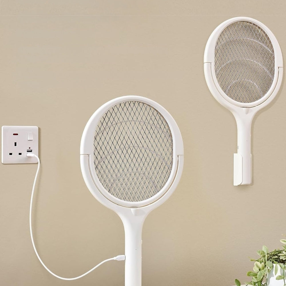 Frendorf | Wiederaufladbare elektrische Fliegenklatsche mit rotierendem Kopf und Sicherheitsnetz