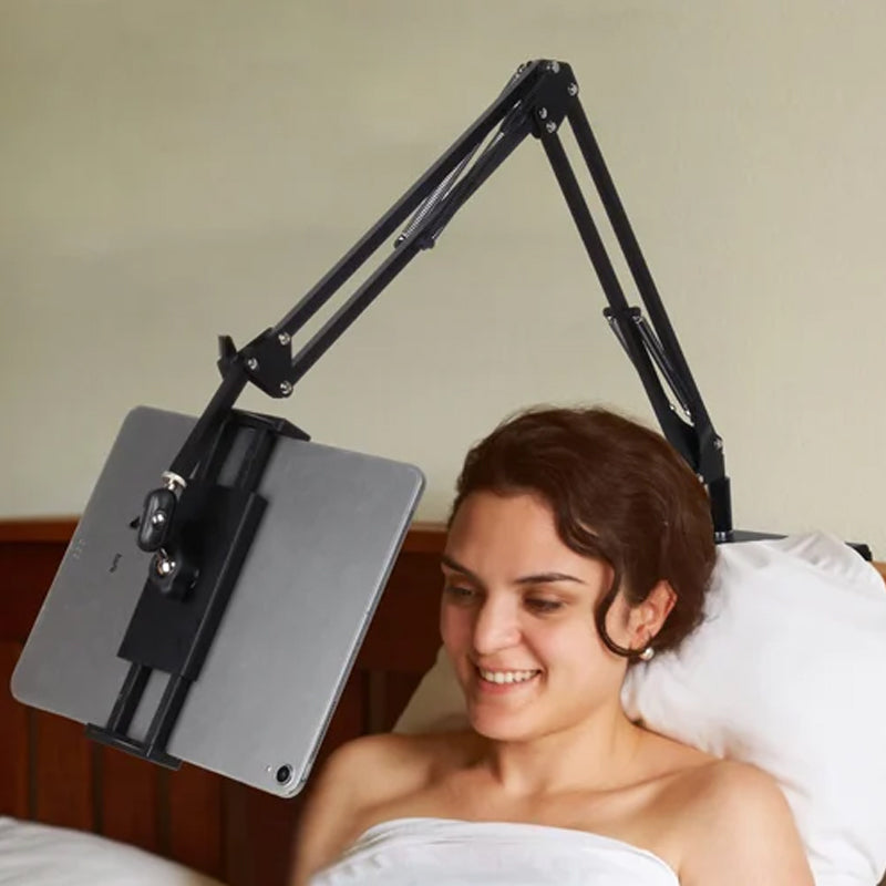 Ausziehbarer, versteckter Telefon-/Tablethalter am Bett
