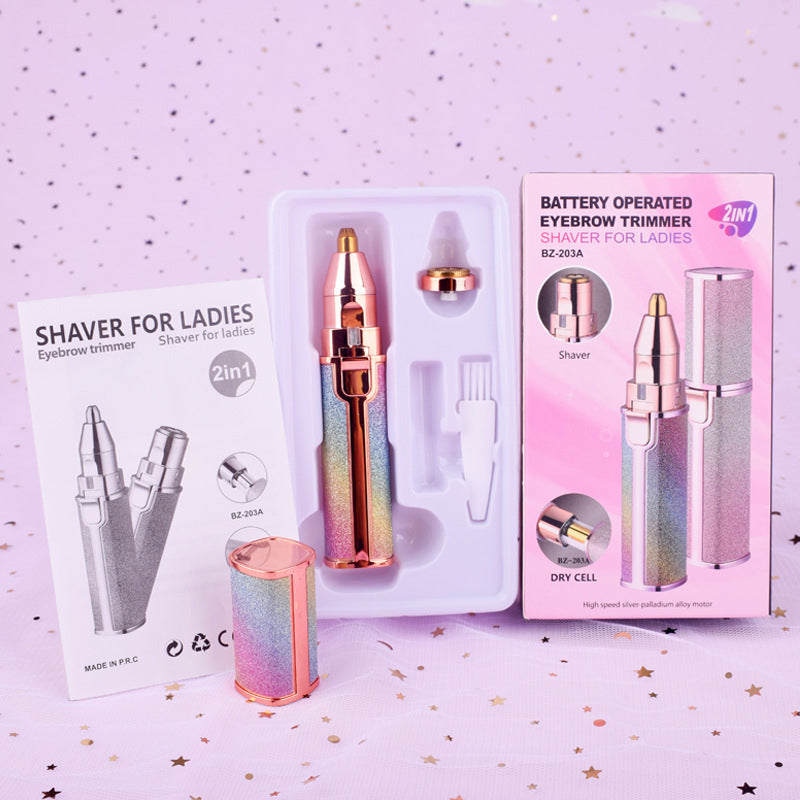 Frendorf | 2 in 1 Schmerzfreie Augenbrauen / Gesichtsbehaarung Entferner Maschine