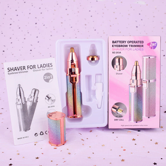 Frendorf | 2 in 1 Schmerzfreie Augenbrauen / Gesichtsbehaarung Entferner Maschine