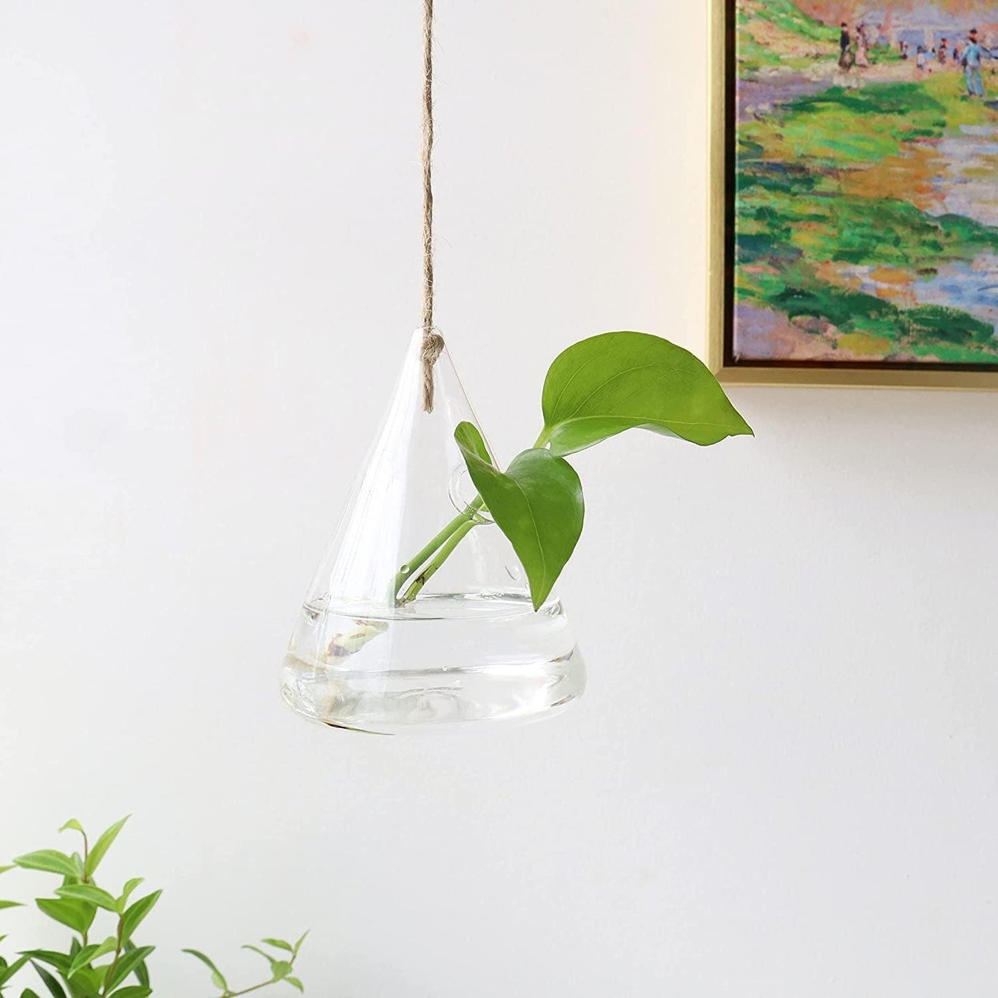 Frendorf | GlasLuxe 3-teiliges Set Glas-Hänge-Terrarienvasen | Elegante Pflanzenhalter | Deko für Zuhause