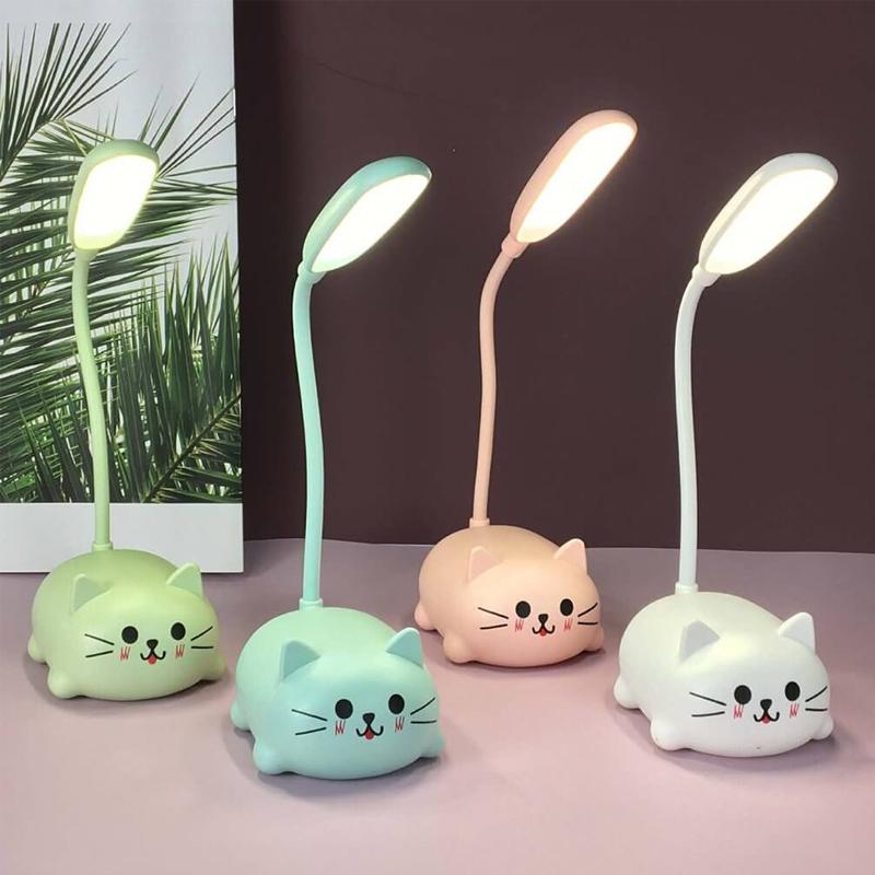 Frendorf | Mini Cartoon Cat LED Augenschutz Leselampe USB wiederaufladbare Schreibtischlampe