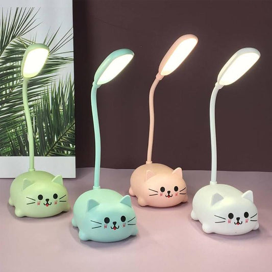 Frendorf | Mini Cartoon Cat LED Augenschutz Leselampe USB wiederaufladbare Schreibtischlampe