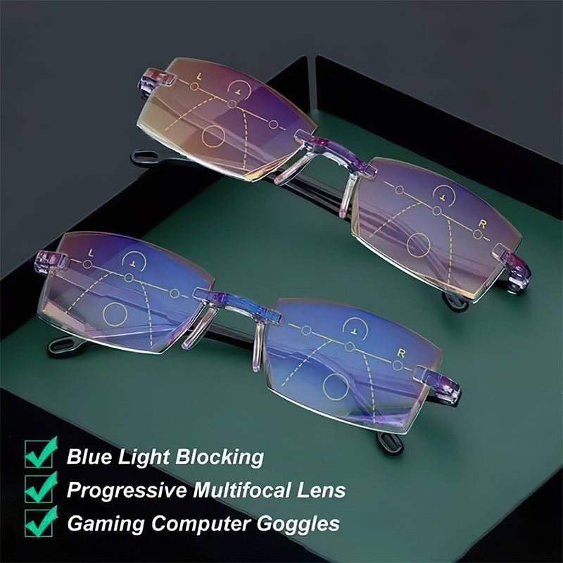 Frendorf | 2024 neue hohe Härte Anti-Blau Licht Saphir Lesebrille Dual Focus Intelligente Lesebrille