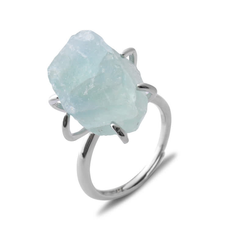 Frendorf | Sechs-Klauen-Verstellbarer Ring mit Natürlichem Kristall – Liora