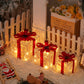 Frendorf | JollyGlow LED Geschenkboxen Set | Weihnachtsbeleuchtung | Deko für Innen & Außen | Set aus 3 Boxen