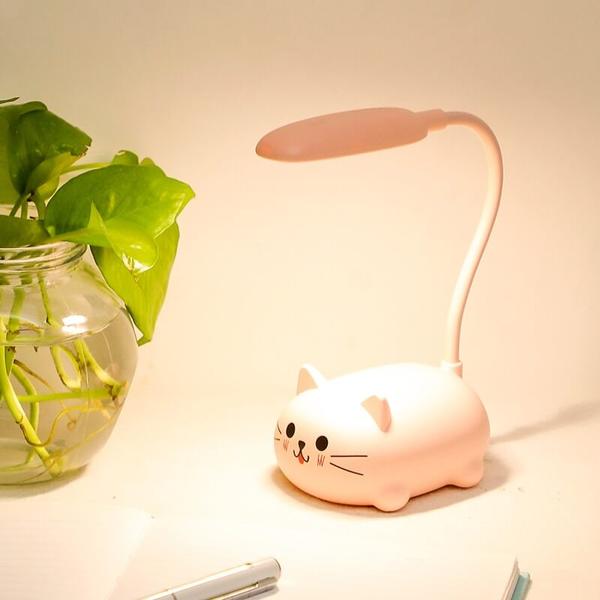 Frendorf | Mini Cartoon Cat LED Augenschutz Leselampe USB wiederaufladbare Schreibtischlampe