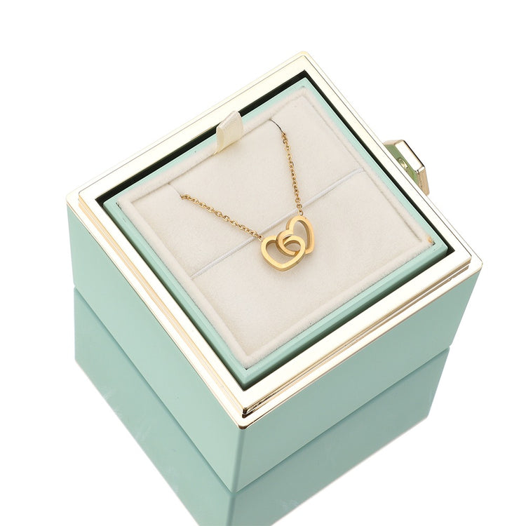 Frendorf | [Ideales Geschenk] Ewige Rosenbox - Mit gravierter Halskette & künstlicher Rose