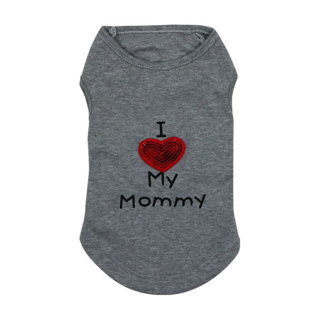 Ich liebe meine Mommy Prints Faden Designs Tierbekleidung