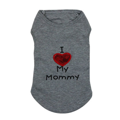 Ich liebe meine Mommy Prints Faden Designs Tierbekleidung