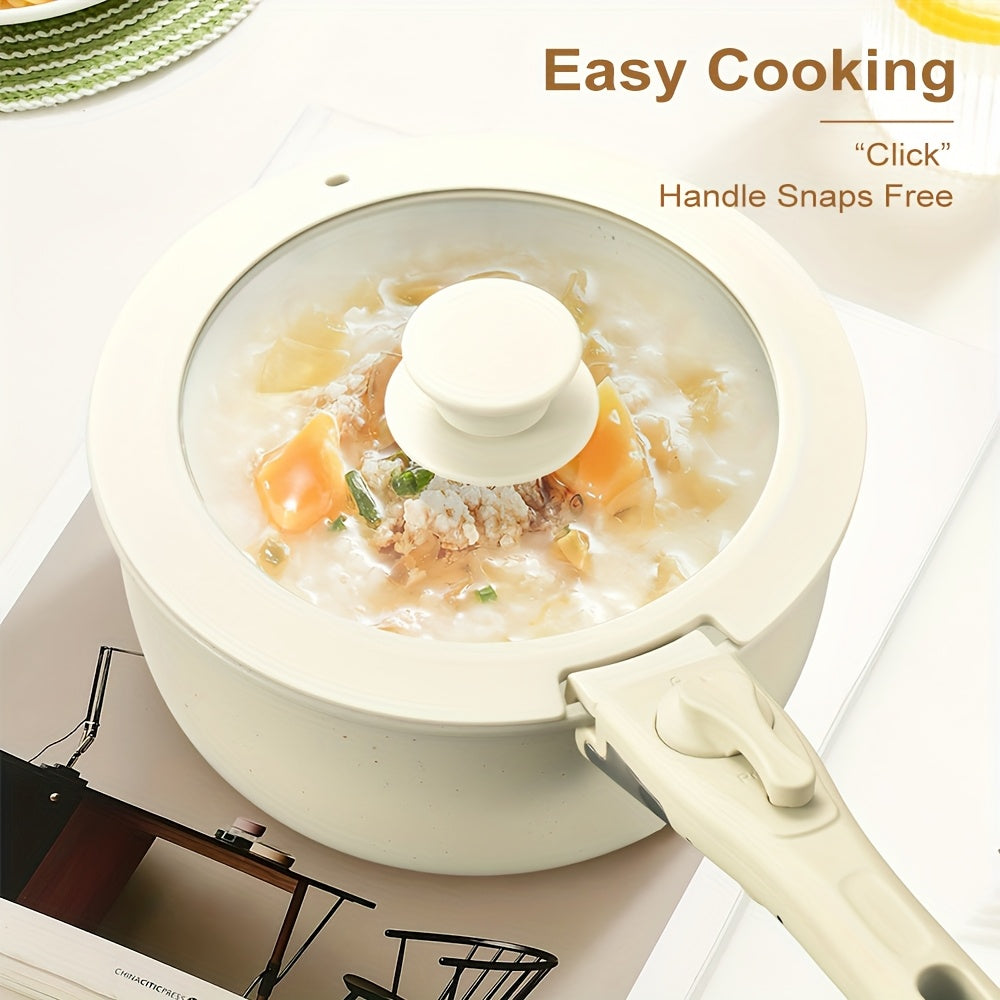 Frendorf | 17-teiliges Keramik-Kochgeschirr-Set – Inklusive abnehmbarer Griffe und tiefem Bratpfanne