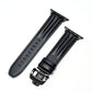 Frendorf | Luxuriöses Lederarmband mit Schmetterlingsverschluss und Rille für die Apple Watch