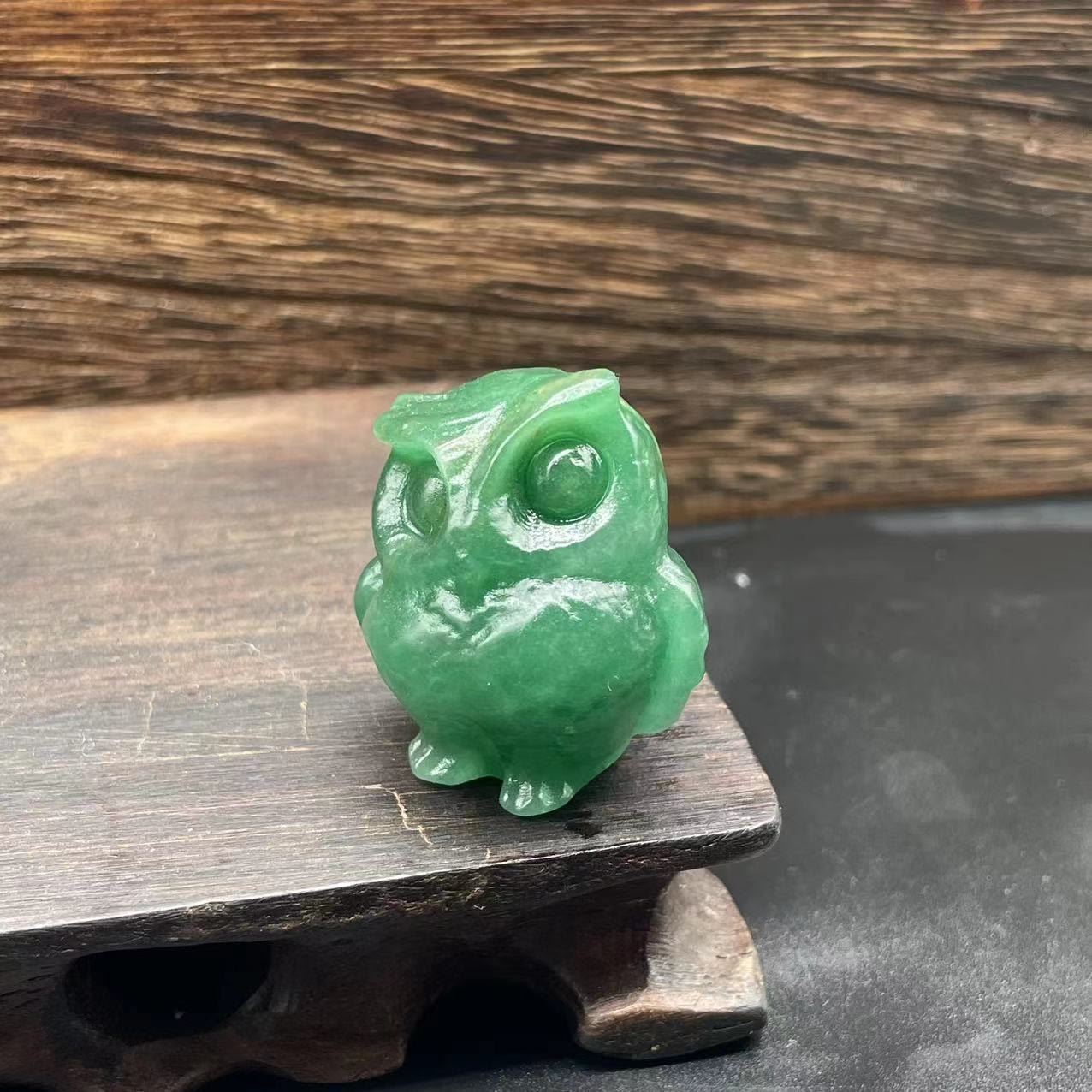 Frendorf 3.5cm natürliche Kristall Eule Ornament Edelstein Dekoration