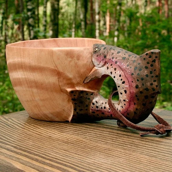 Holzbecher - WildSip - Handgefertigtes Tierdesign - Abenteuerliche Hydration