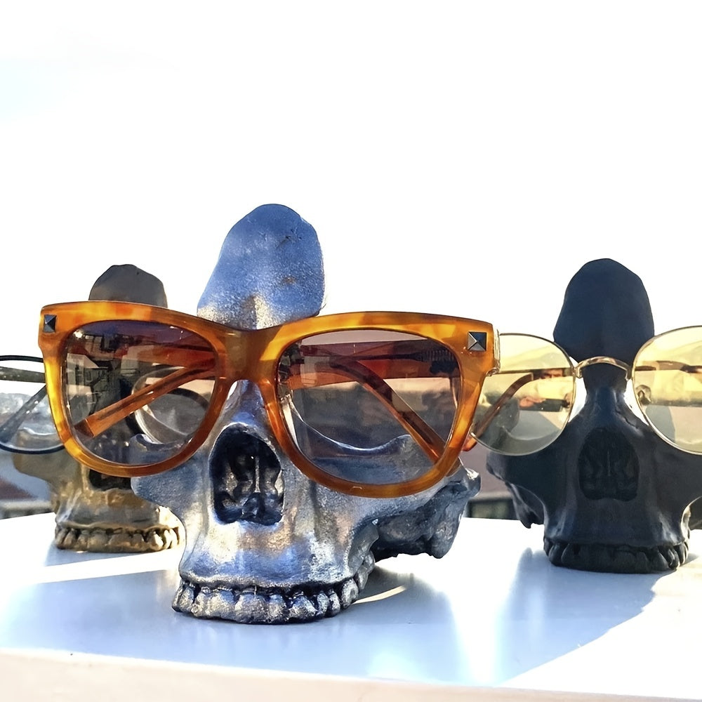 Frendorf | SkullArt Brillenhalter Schädel Statue | Gothic Stil | Deko für Zuhause | Brillenständer