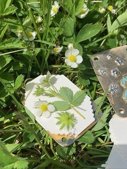 Frendorf | Mikro-Blumenpresse | Handgefertigt aus Silber & Messing | Inkl. 10 Blätter Herbarium-Papier